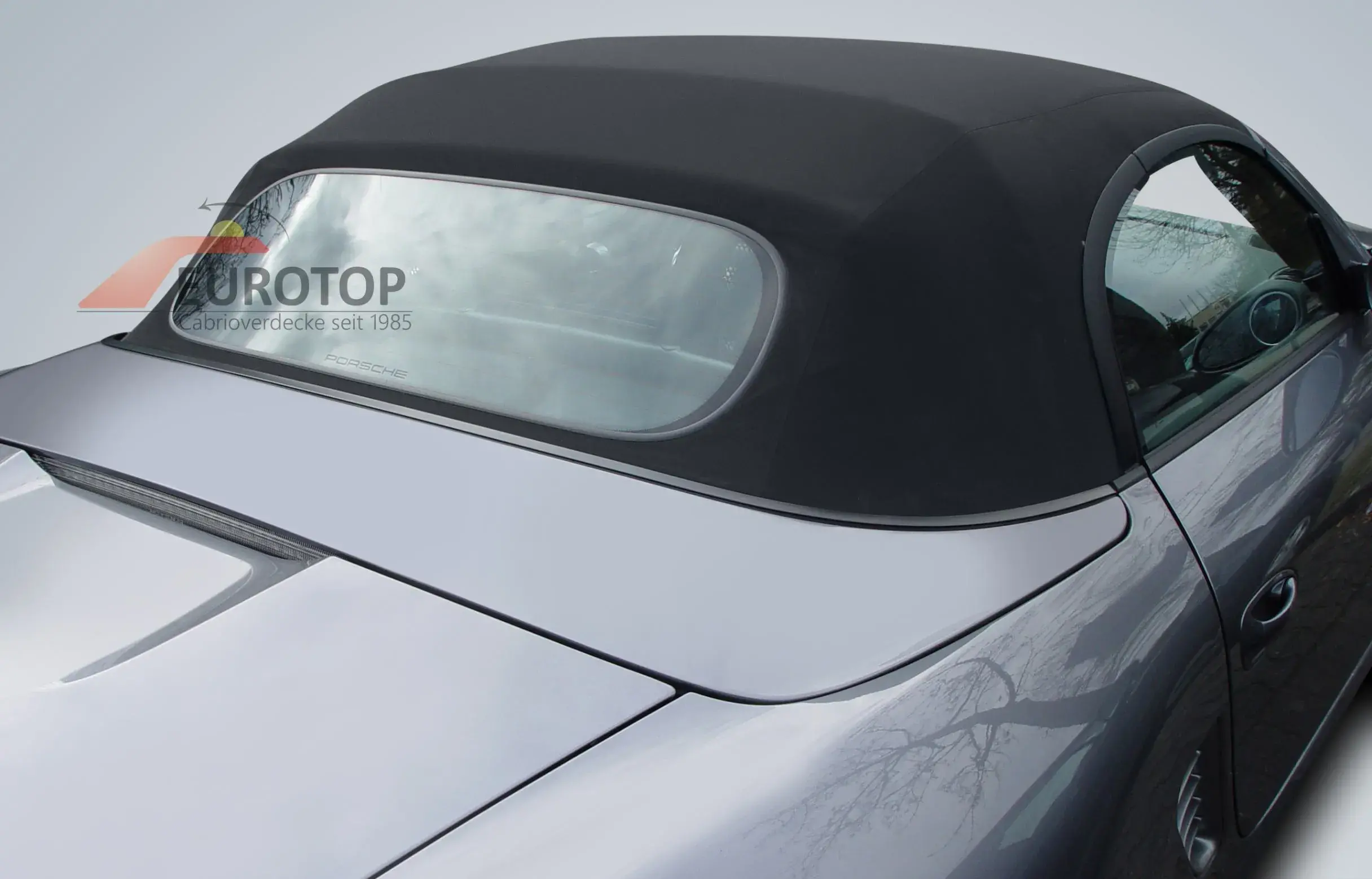 Capota Sonnenland Mohair para Porsche Boxster 986 Cabriolet ano 03-04, com óculo em vidro - Vista 3