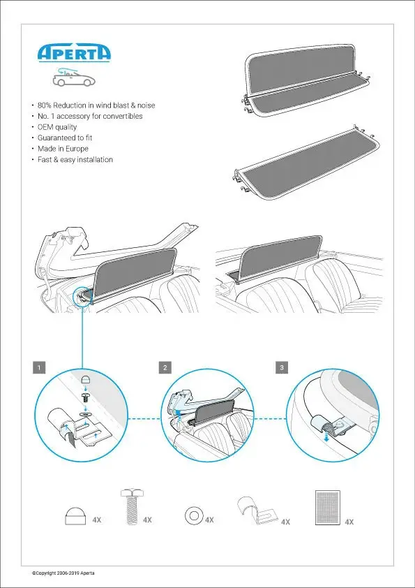 Guarda-vento para Mercedes SL R107 ano 71-89 - Vista 8
