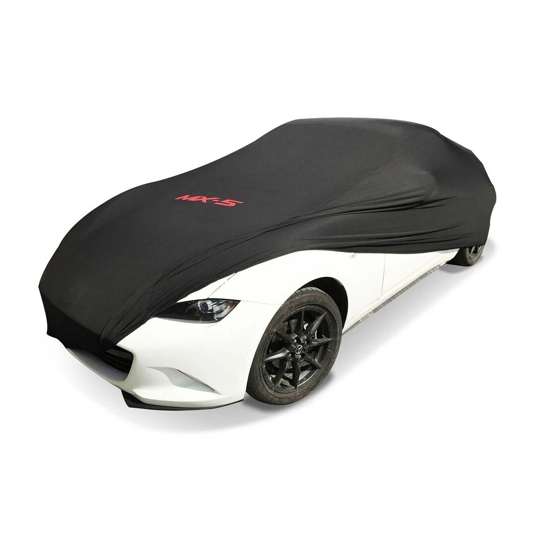 Mazda MX5 RF - ano 17-20 | Capa para automóvel interior preta com emblema Bertone